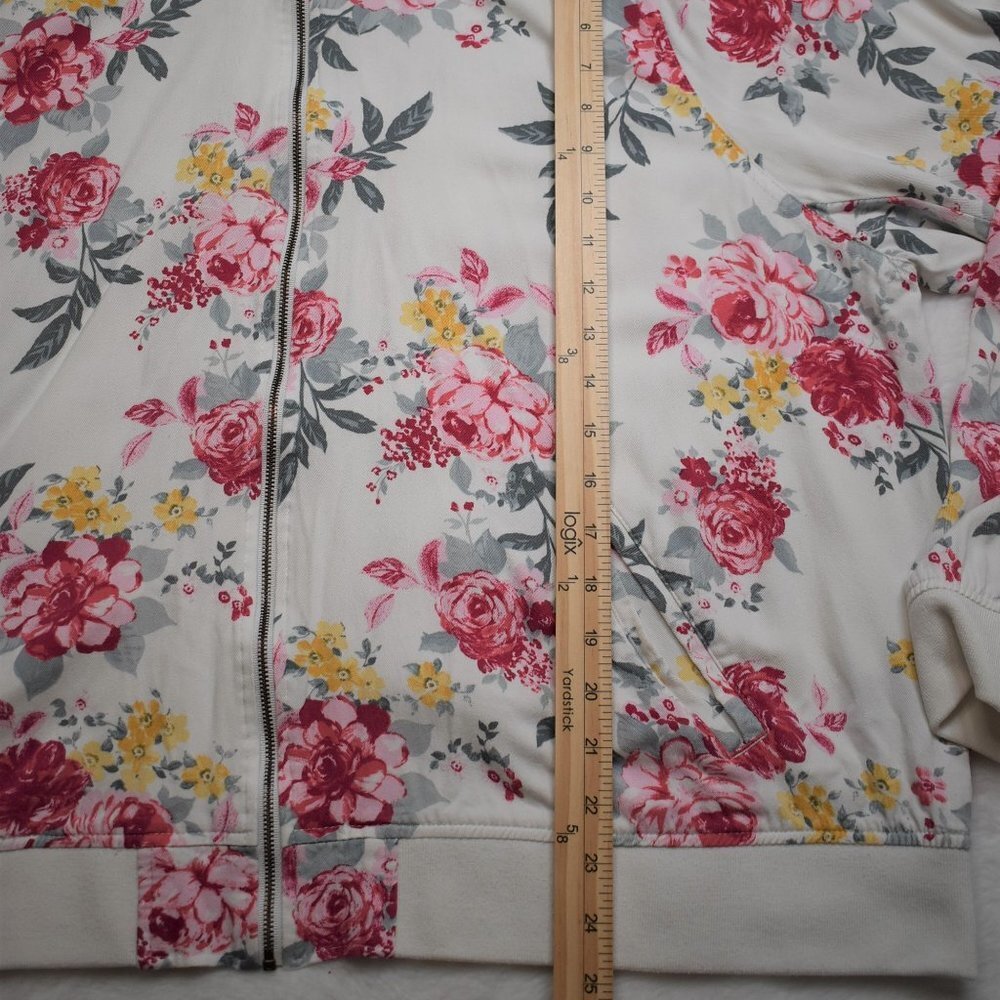 Torrid Floral Bomber Jacket Sz 3 Plus Size Zip Up Retro 80s Grandmacore - Picture 13 of 16